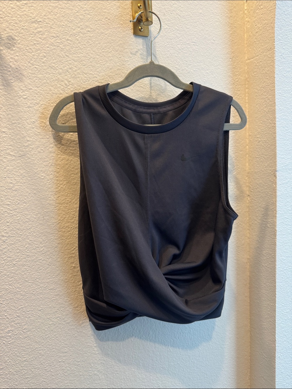 Nike Black Twist-Front Ribbed Tank Top